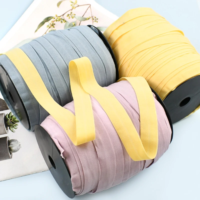 

20-100M 2Cm Fold Over Elastic Ribbon Bias Binding Tape Patchwork Quilting DIY Garment Hem Sleeve Sewings Lace Fabric Trims