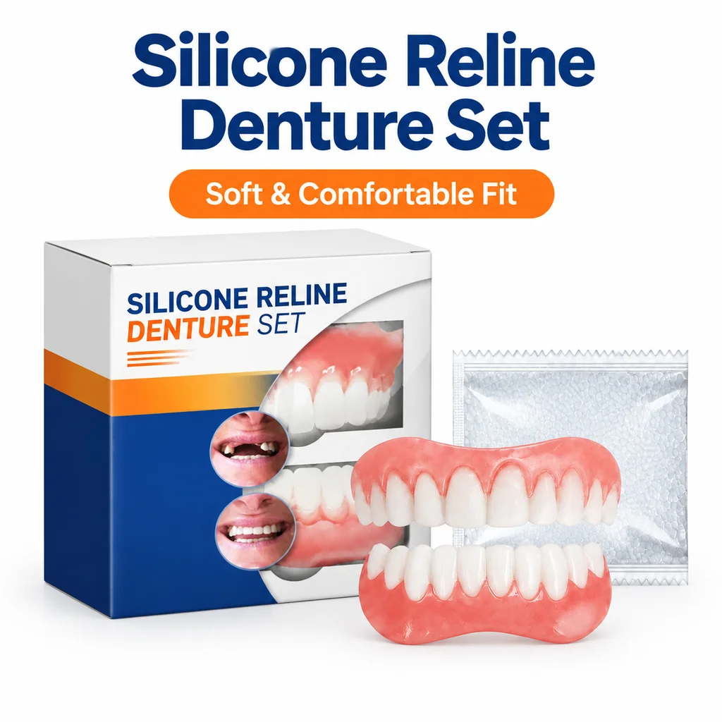 Silicone Denture Kit Temporary False Teeth Cosmetic Veneers Set Comfort Fit Tooth Gap Repair Denture For Instant Confident Smile