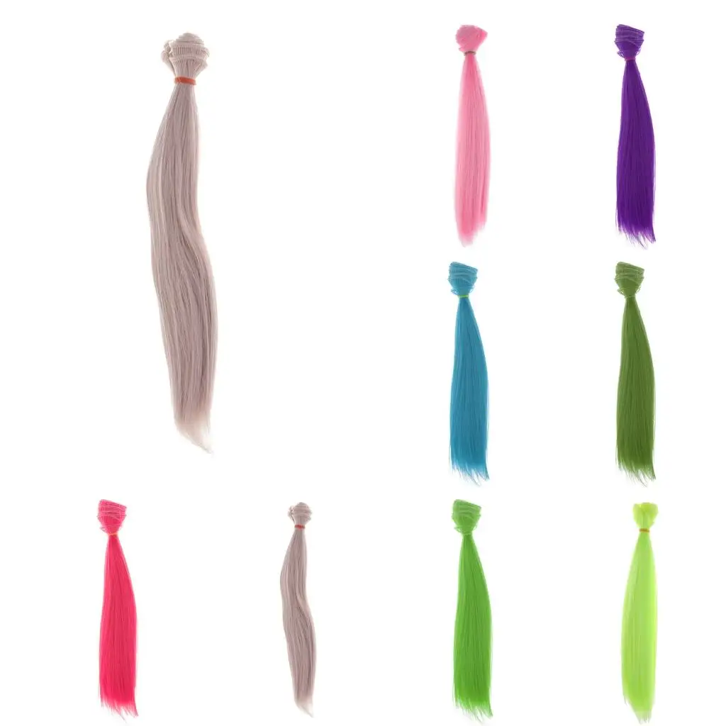 Hoge temperatuur draad rechte lange haarstukje pop meisjes vrouwen