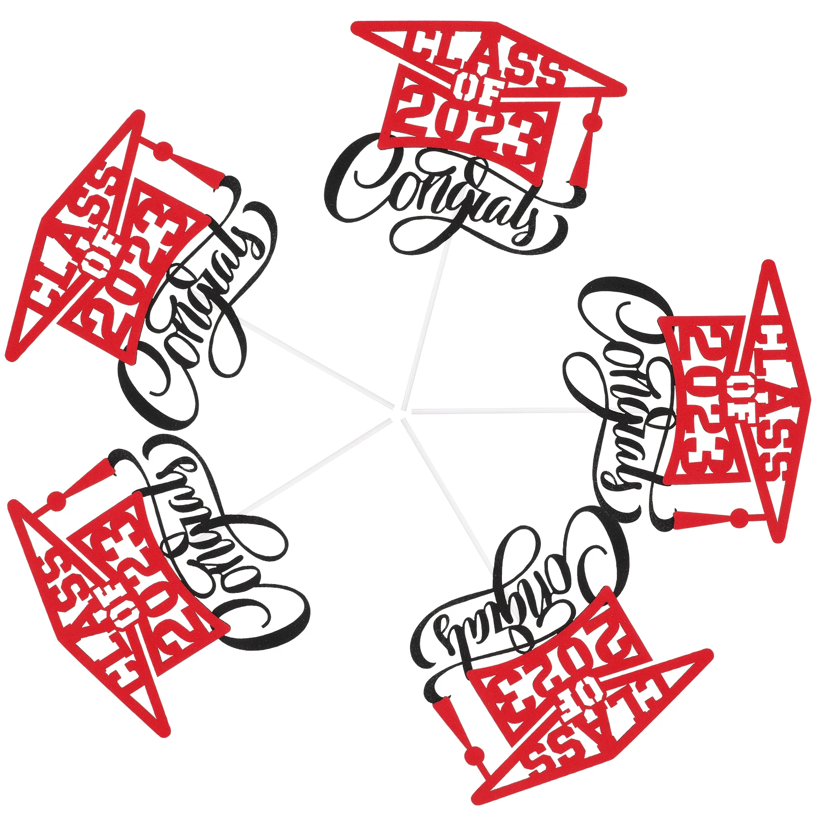 

5 Pcs Cake Decor Graduation Party Card Settings Decoration Decorative Cupcake Toppers