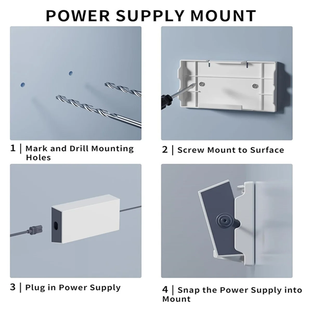 ABDX-Wall Mount for Starlink Gen 3 V3 Router and Power Supply, Mounting Bracket, Save Space, Stable Design, Easy to