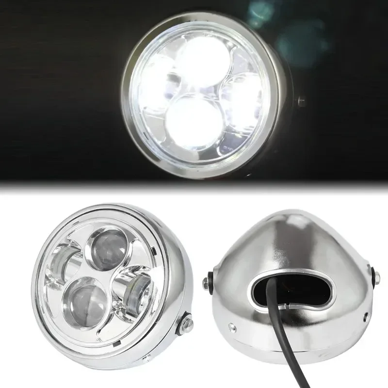 New High Low Round Headlamp Bulb DRL for Sportster Bobber for 6.5