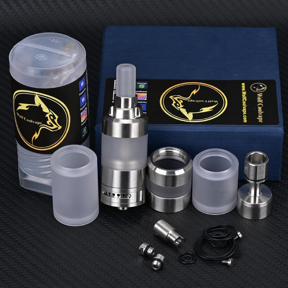 Wolfcoolvape BY-Ka V7 MTL RTA 23mm 3ml Vape Tank 316SS Single Coil Rebuildable Atomizer Full Kit Version for E-Cigarette Mods