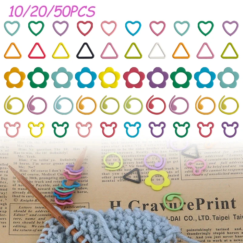 10/20/50 sztuk nowy stop Knitting markery blokujące ścieg szydełkowy zatrzask narzędzia dziewiarskie igła klips hak DIY narzędzie tkackie mieszane kolory