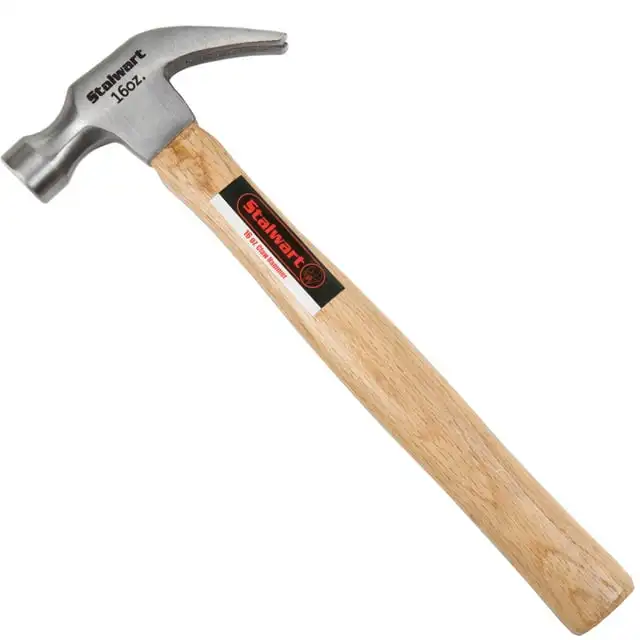 

16 Ounce Claw Hammer – Basic Hand Tool for DIY and Woodworking with Natural Wood Anti-Vibration(Set of 5)