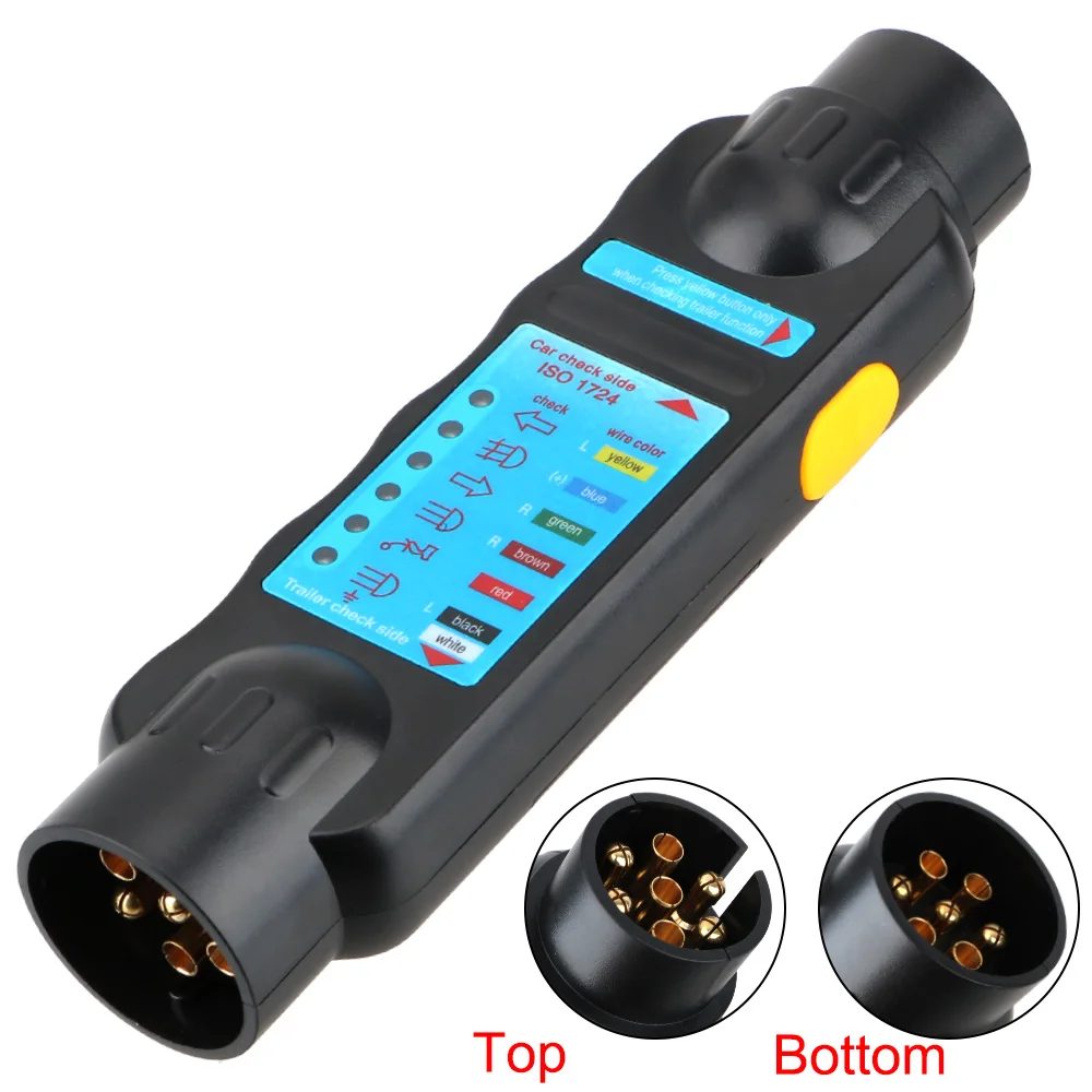 Trailer Tester 7 Pin Caravan Towing Tow Bar Light Wiring Tester 12V Car Towing Light Tester Plug Socket Diagnostic Tools