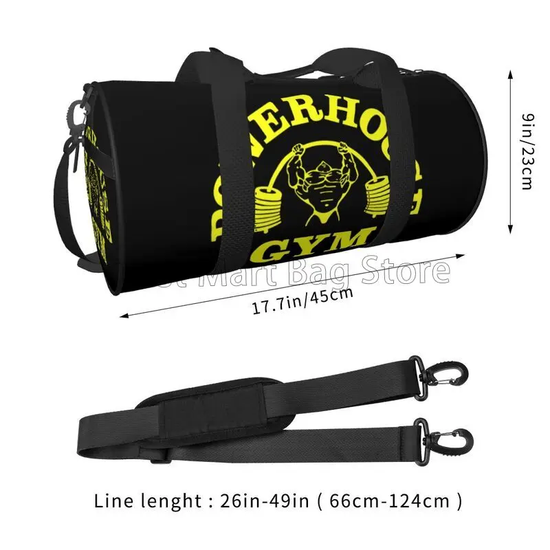 Powerhouse-bolsa de viaje redonda con estampado para gimnasio, bolso de mano impermeable, portátil, para Yoga, gimnasio y Deportes