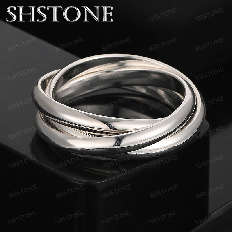 

Fashion Popular 925 Sterling Silver Three Circles Ring For Women Men Ring Happy Party Wedding Jewelry Birthday Gift Accessories