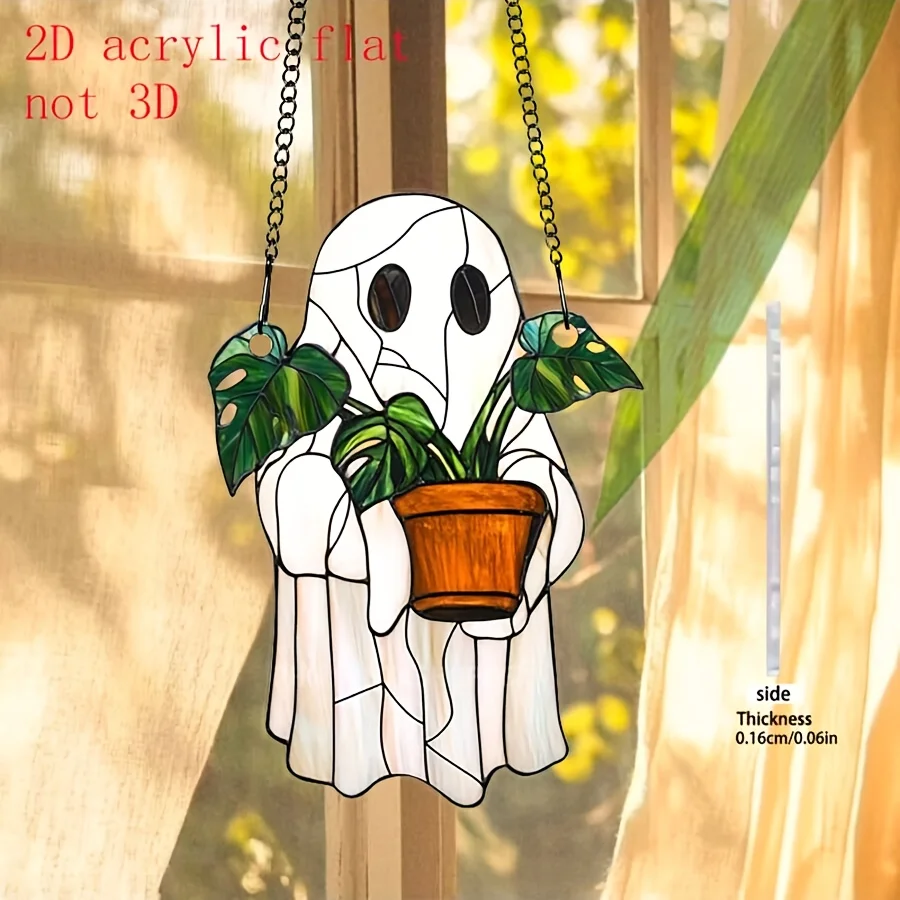 ديكور قوطي مسطح ثنائي الأبعاد لتزيين نافذة الهالوين مع جماليات منزل مسكون، مناسب لتزيين جدران غرفة المعيشة