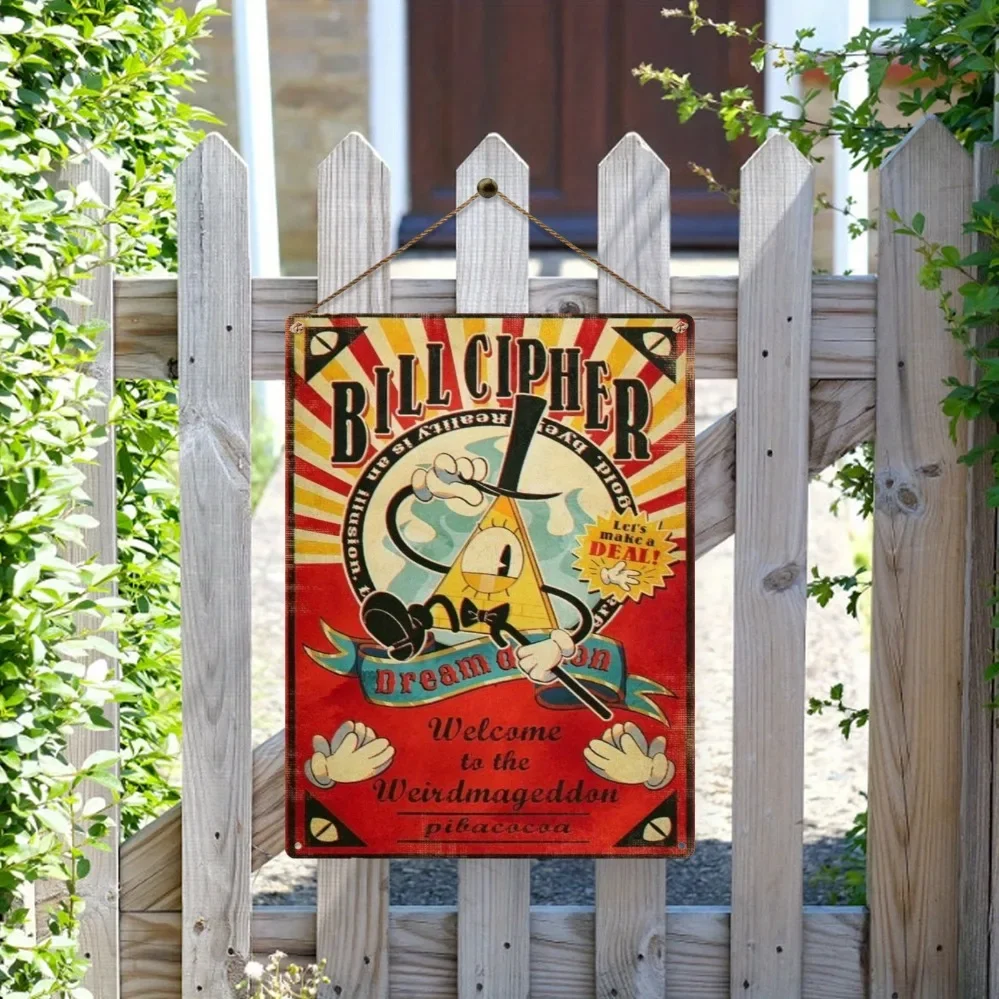 

Vintage Sign, "billcipher", High Quality Tinplate, Indoor and Outdoor Use, No Power, Featherless Design, Rust, Waterproof