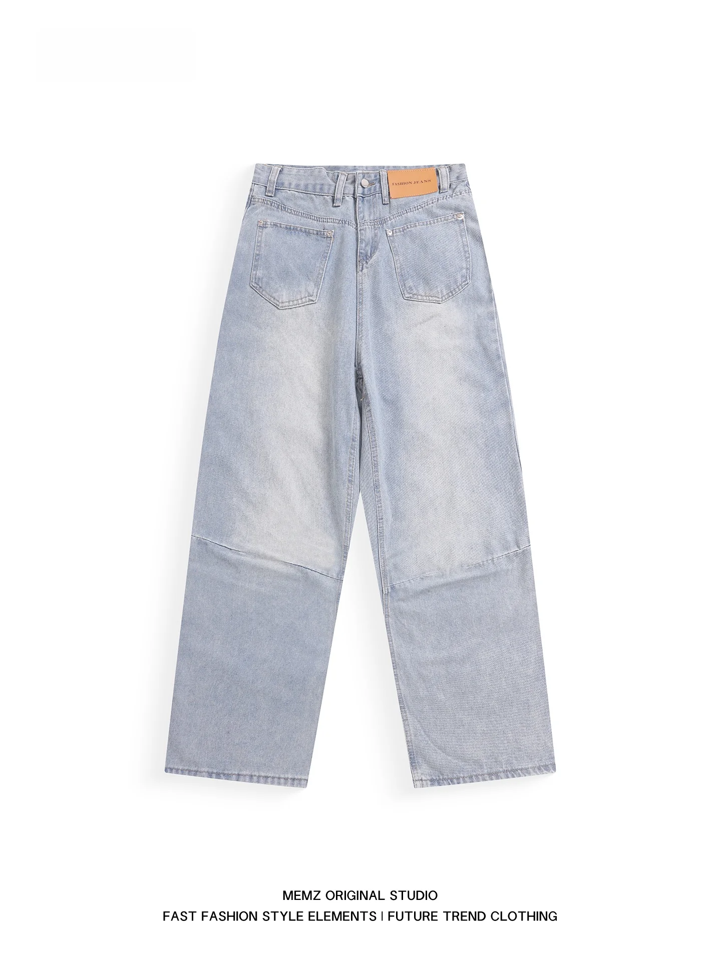 Jeans Americanos Estilo Retrô Memz, Corte Solto e Reto, Para Homens e Mulheres, Primavera Verão, Lavados, Vintage, Calças Lon...