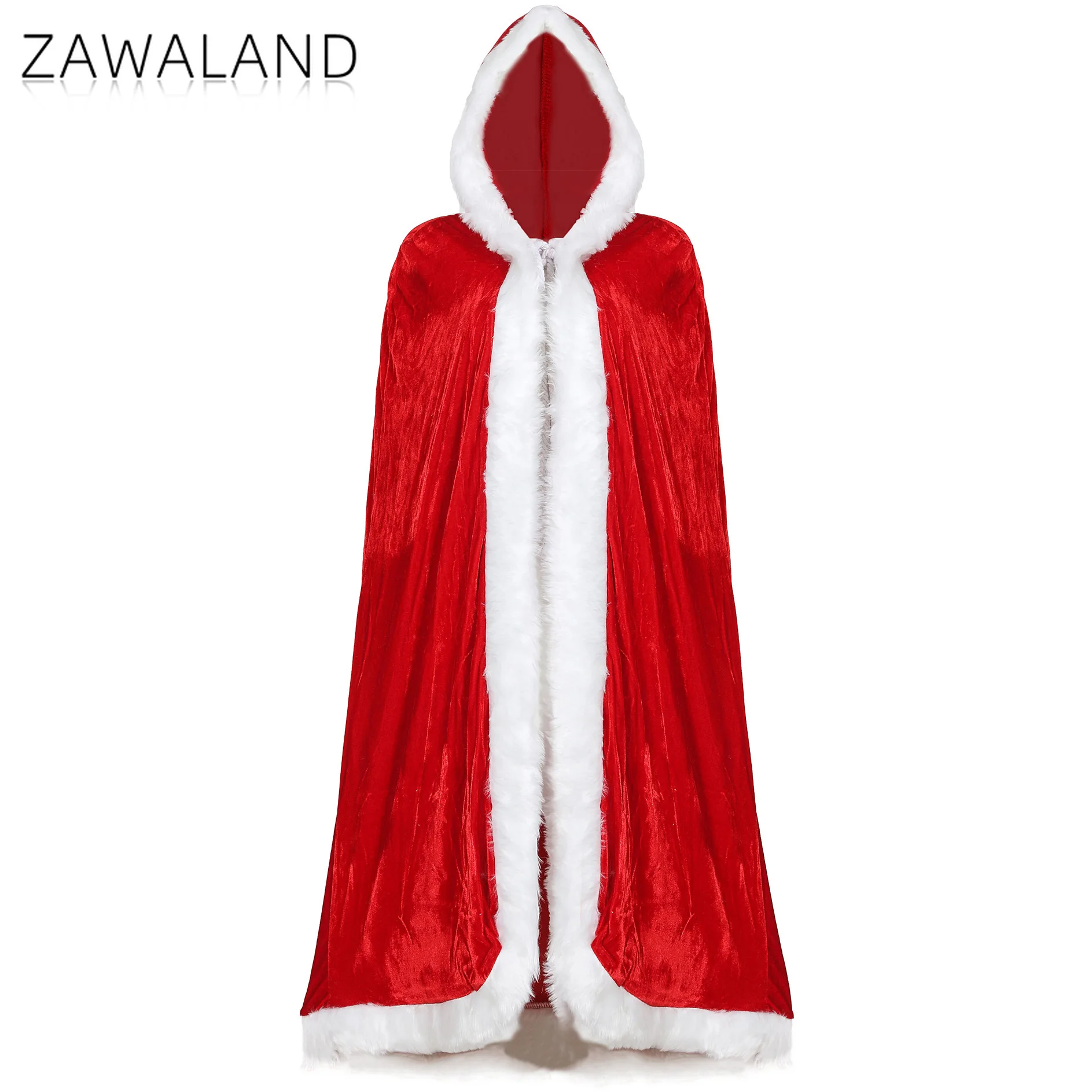 

Red Velvet Lace Up Cosplay Hooded Cloak Christmas Dress Up Cape Man Woman Xmas Party Performance Long Cloaks Festival Costume