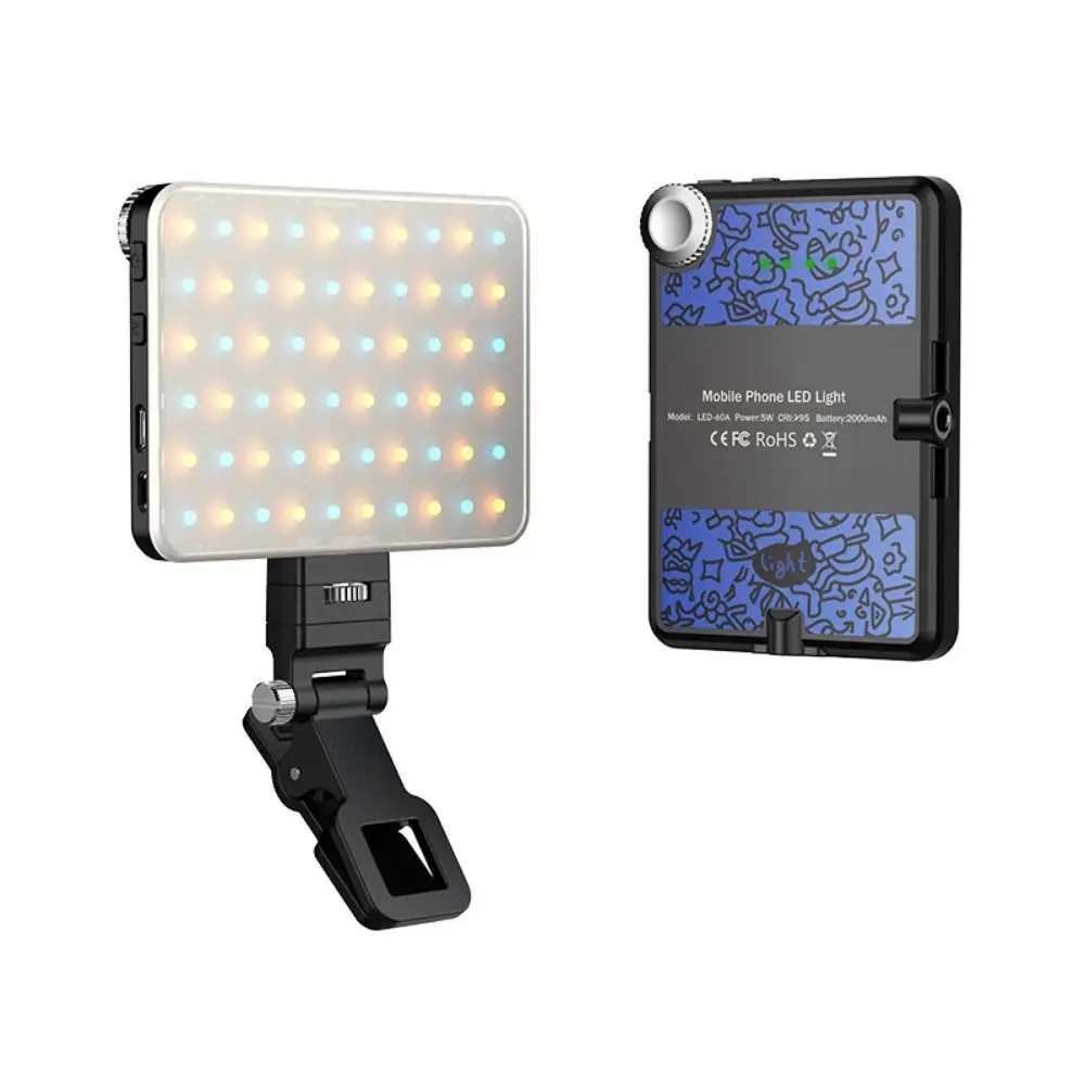 Rechargeable Selfie Light for Phone 60 LED Adjusted Video LED Light Portable 3 Light Modes Lighting Photo Lamps Laptop