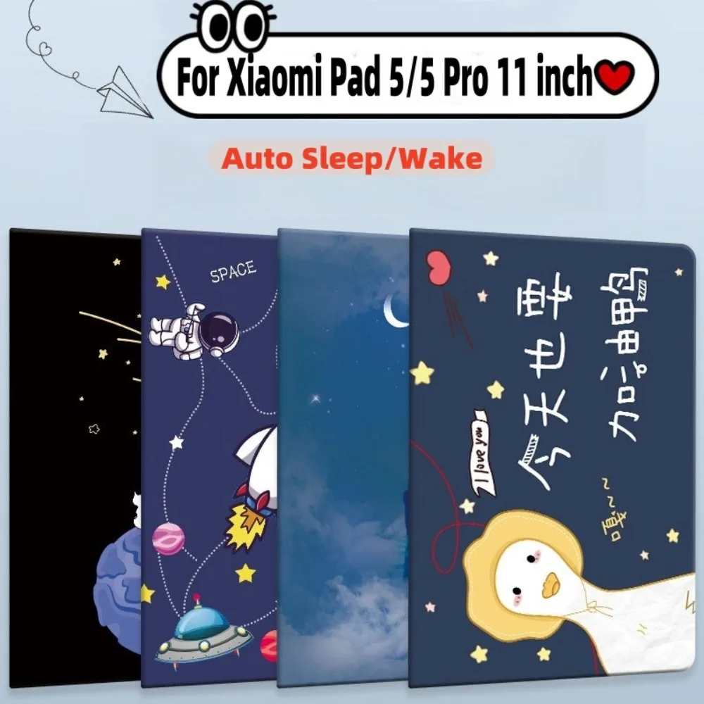 

Чехол Funda для Xiaomi Pad 5, 11 дюймов, детский силиконовый чехол с мультяшной задней крышкой, чехлы для планшетов с автоматическим режимом сна/пробуждения, чехол для Xiaomi Pad 5 Pro