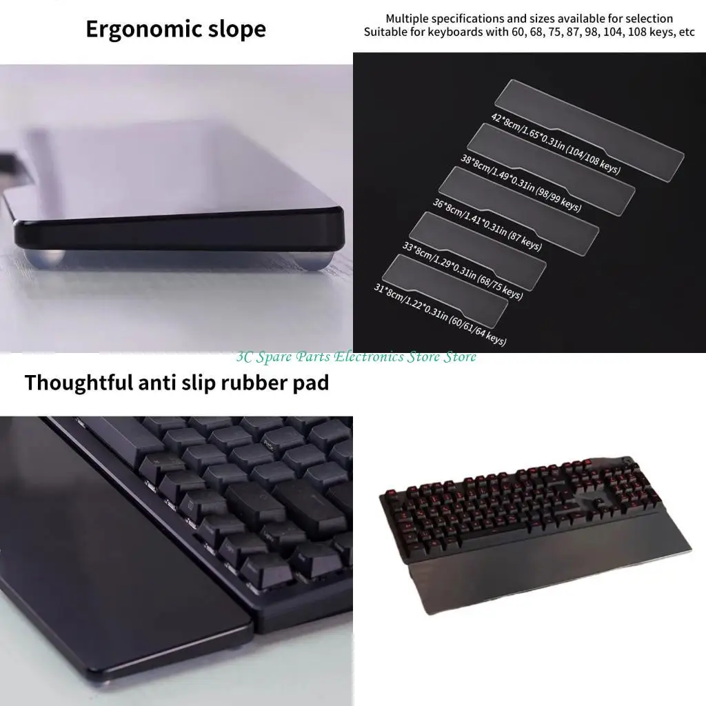 

SZ Ergonomic Keyboards Wrist Rest Acrylic Wrist Support Compressive Hand Rest Comfortable Wrist Bracet 61 68 98 104 Size