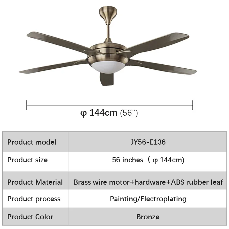 SOFITY Nordic LED Fan Light American Vintage Restaurant Living Room Study Ceiling Fan Light Remote Electric Fan Light