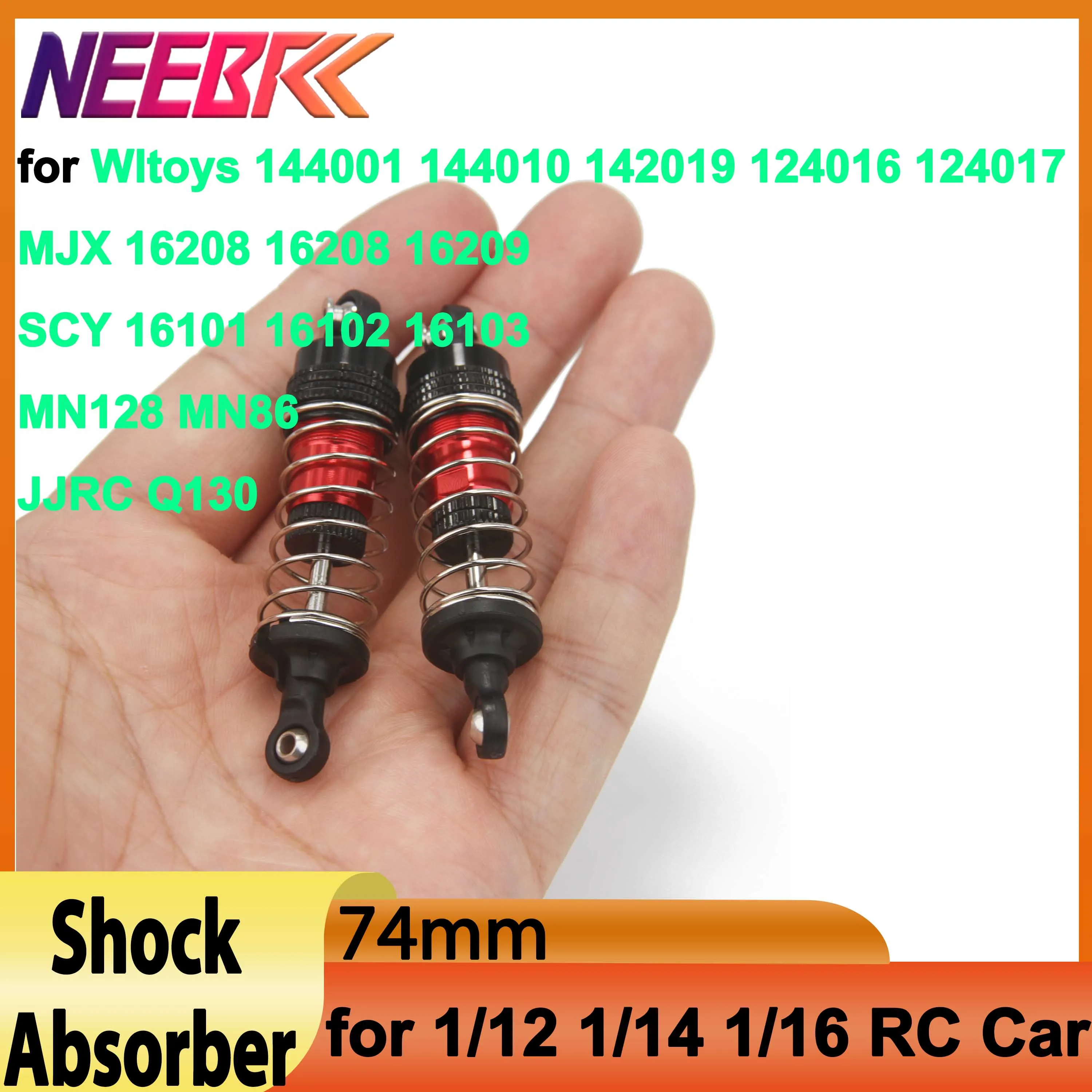 Амортизатор NEEBRC для Wltoys 144001 144010 124017 MN128 SCY16101 JJRC Q130 MJX 16208 16207 1/12 1/14 1/16 RC Автомобильная часть Амортизатор NEEBRC для Wltoys 144001 144010 124017 MN128 SCY16101 JJRC Q130 MJX 16208 16207 1/12 1/14 1/16 RC Автомобильная часть