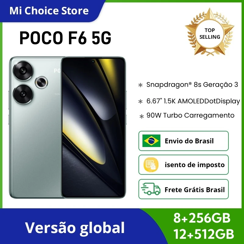 

NEW Global Version POCO F6 Smartphone Snapdragon®8s Gen 3 1.5K CrystalRes AMOLED 90W Turbo Charging 5000mAh 50MP camera with OIS