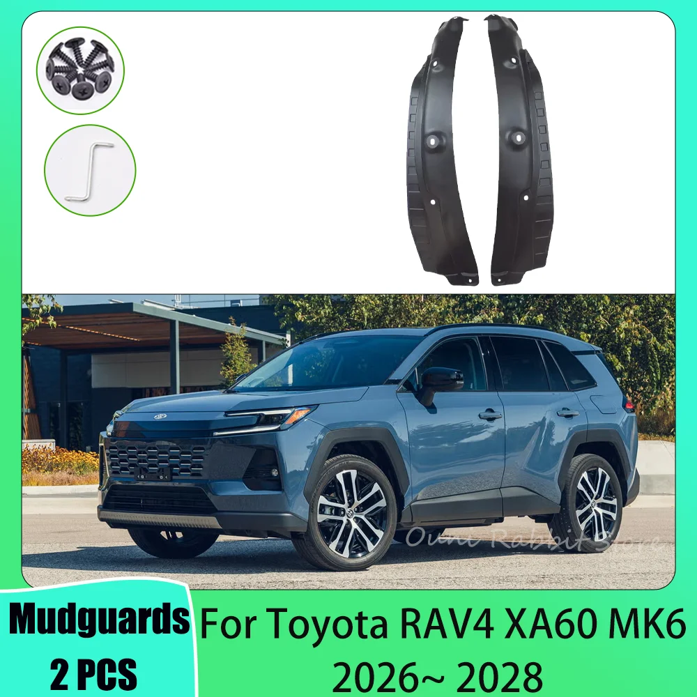 

For Toyota RAV4 XA60 MK6 2026~ 2028 2027 2PCS Car Mudguard Liner Inner Side Splash Protector Rear Wheel Splash Accessories TPE