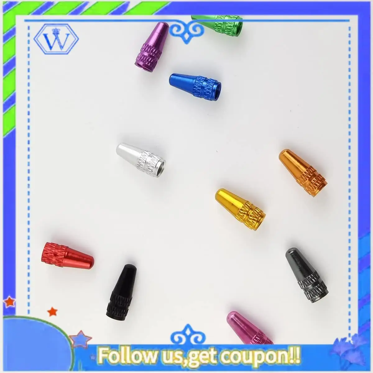 

M46K-50 PCS Aluminum Presta Cycling Valve Cap Bicycle Bike Tire Caps French Style Cap Dust Covers