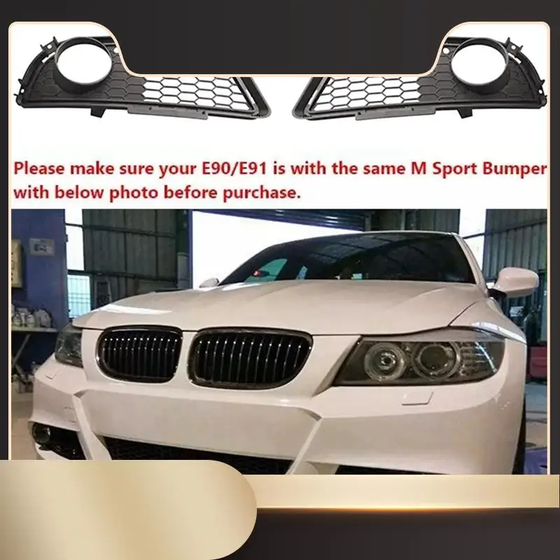 For BMW 3-Series E90 E91 LCI M Sport 2009-2011 Car Front Bumper MTECH Fog Light Grilles