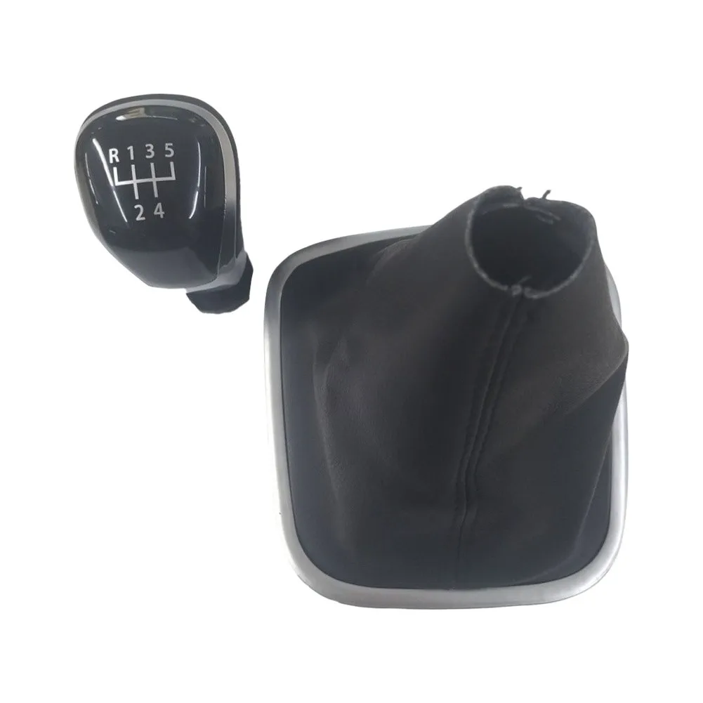 5 Speed Gear Shift Knob With Gaiter Boot Cover For Polo Sedan For Vento 2009 To 2018 Manual Transmission Black Red Stitching Kit