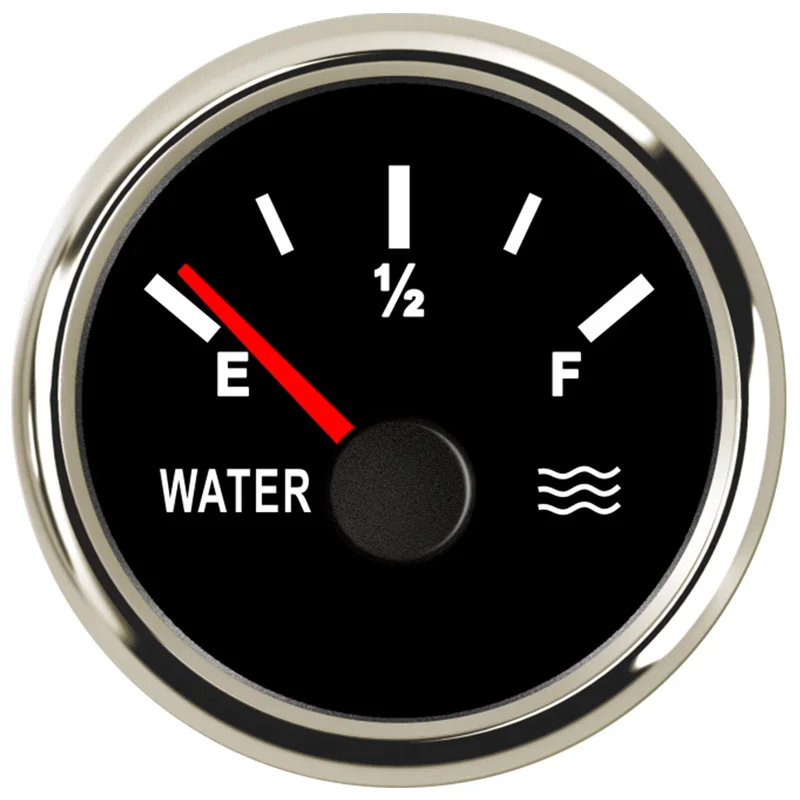 52mm Auto Pointer Type Water Level Gauges 0-190ohm 240-33ohm Boat Water Level Meters Green Backlight for Car Truck Ships Yacht