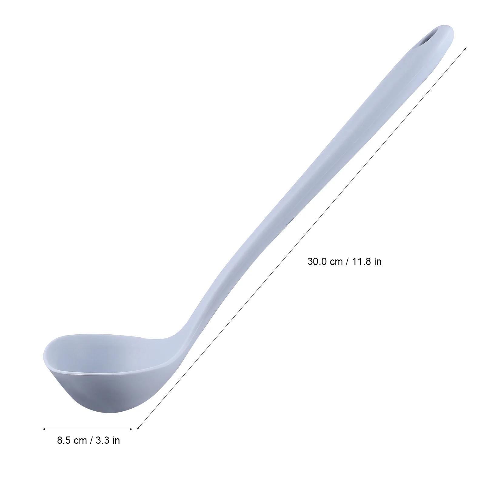 

s Grey Silicone Soup Spoon Large Size Kitchen Tool Smooth Surface Easy Clean Ladle for Home Restaurant Asian Style