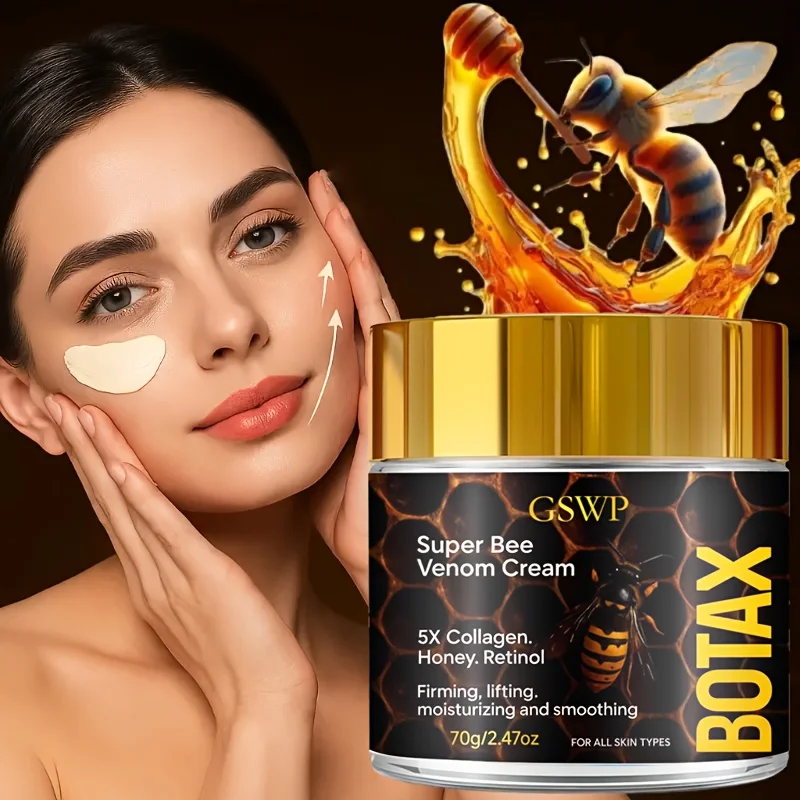 Crema hidratante con veneno de abeja GSW Super Bee, proporciona una hidratación profunda mientras reafirma y tensa la piel del rostro y cuello. 70g/140g