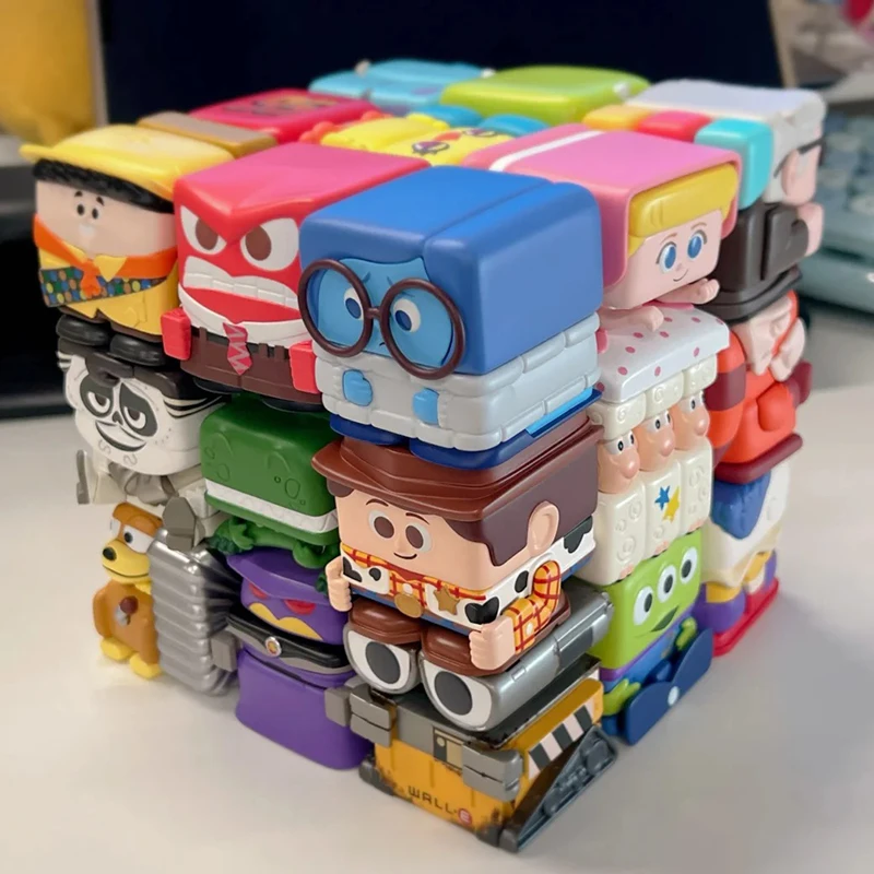 Origina Disney Pixar Pop Cube -1-2-3 Blind Box Kawaii Toy Story Inside Out Sadness Awkwardly Mysterious Surprise Figure Toy Gift