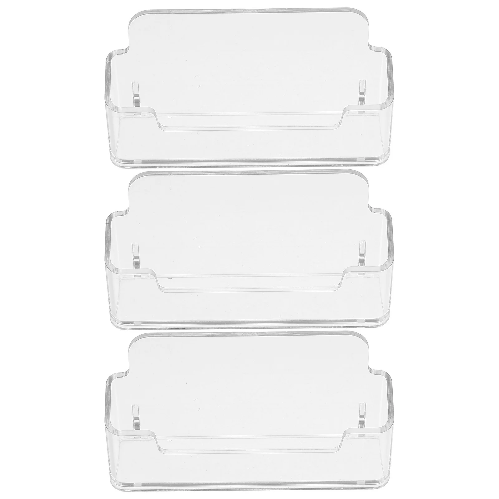 

3pcs Transparent Acrylic Business Holder Sturdy Desk Organizer Storage Container For Office Home Display Rack Card Stand