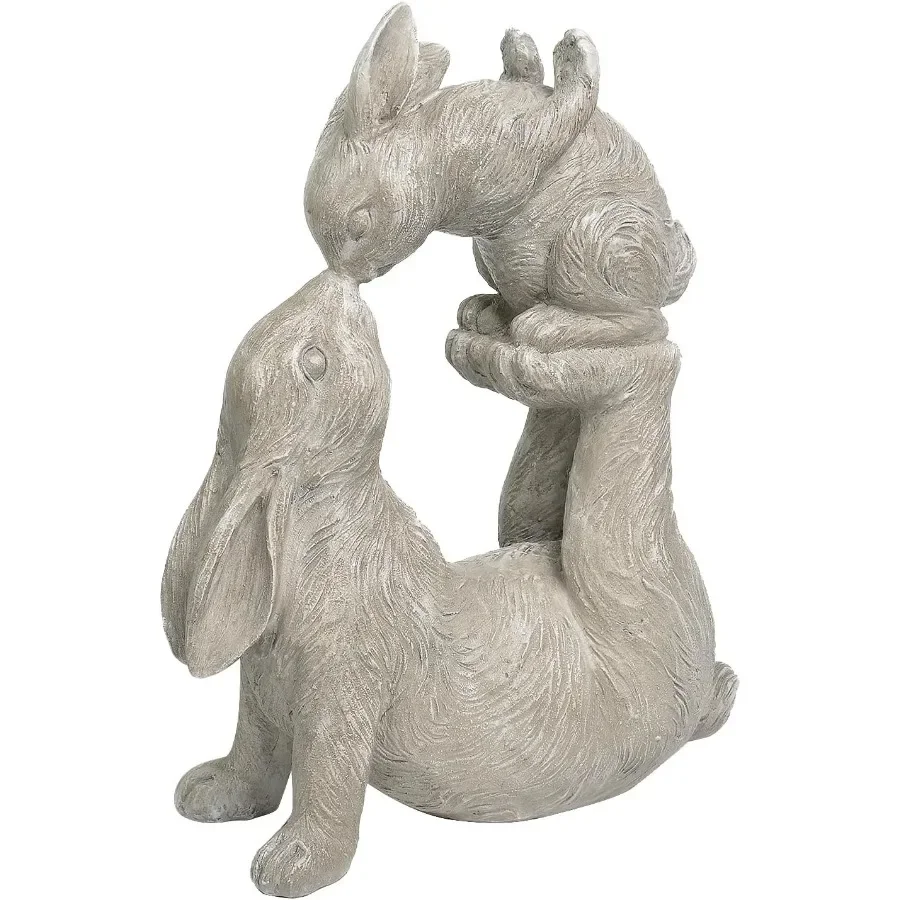 Newman House Studio Garden Statues Kissing Bunny Sulpture - Garden Décor Rabbit Collectible Figurines Yard Decorations Outdoor