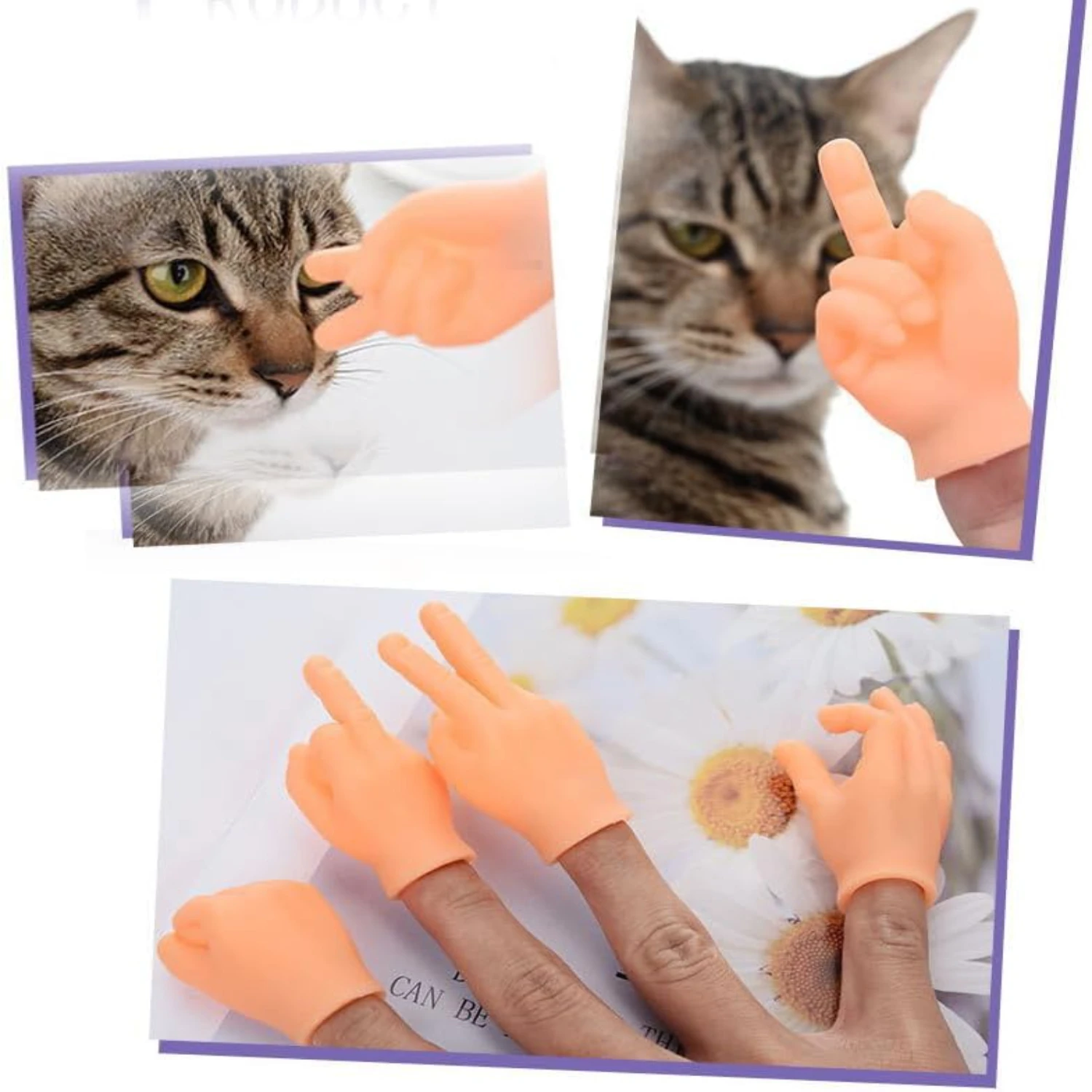 Interactive Pet Toy for Hours of Playful Fun, Cute & Elastic Mini Hands Design for Cats & Dogs, Stretchable TPR Hands Cat Toy, F