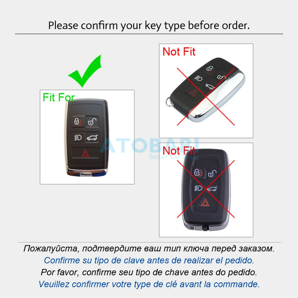 4D Real Leather Car Key Case For Land Rover Range Rover Sport Evoque SV Defender Discovery Jaguar E-Pace F-Pace Remote Fob Cover