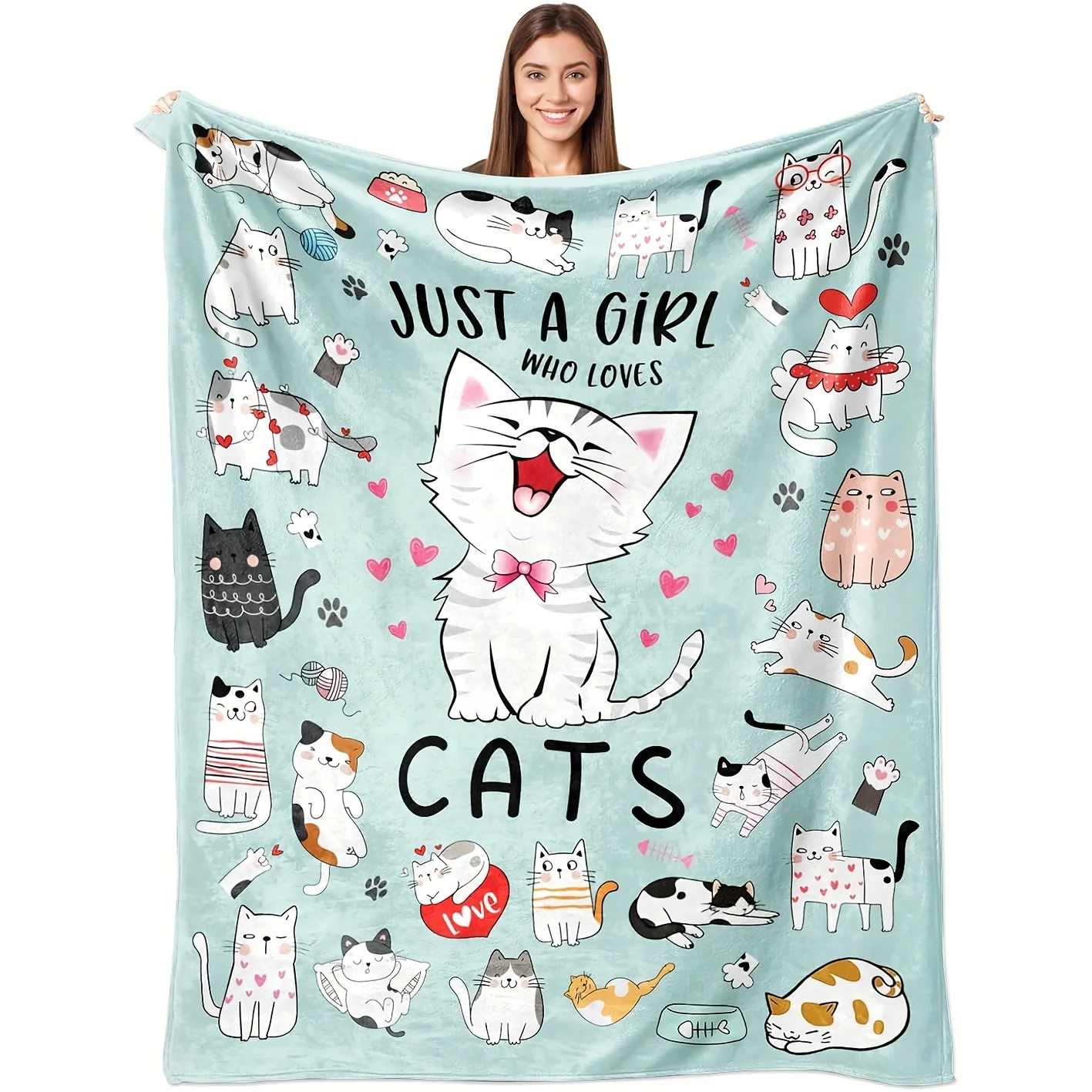 Launch a 1pc Cat-Themed Blanket, a Cozy And Soft Gift for Cat Lovers, Suitable for Both Men And Women As a Present for Adults, M