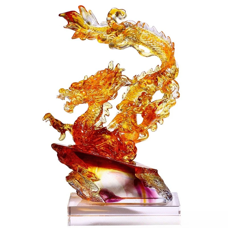 

Ornament lucky glass zodiac dragon-shaped wine cabinet decoration high-end