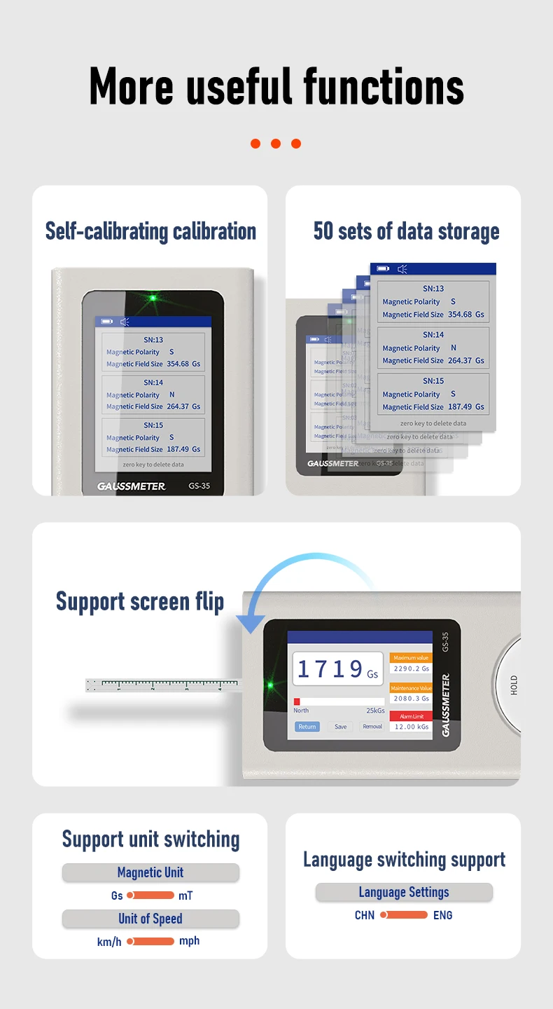 Aikesi Electromagnetic Field Meter Detector Gauss Tesla Meter Test Instruments
