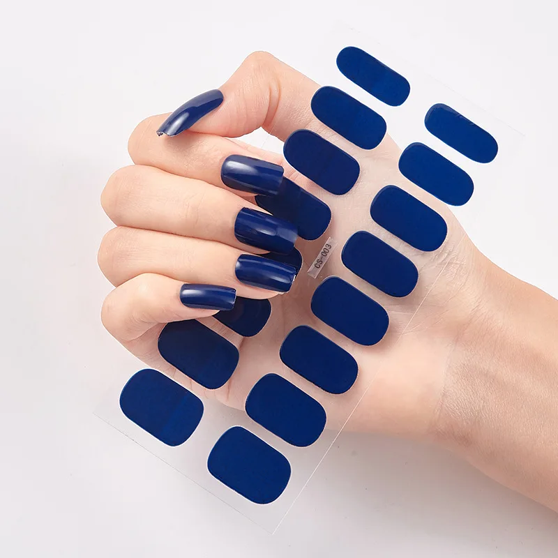 Hot Sales 16 Tips Volledige Cover Gradiënt Nail Stickers Multi Kleur Zelfklevende Slider Geen Uv Lamp Uitgeharde Druk op Nail Decal
