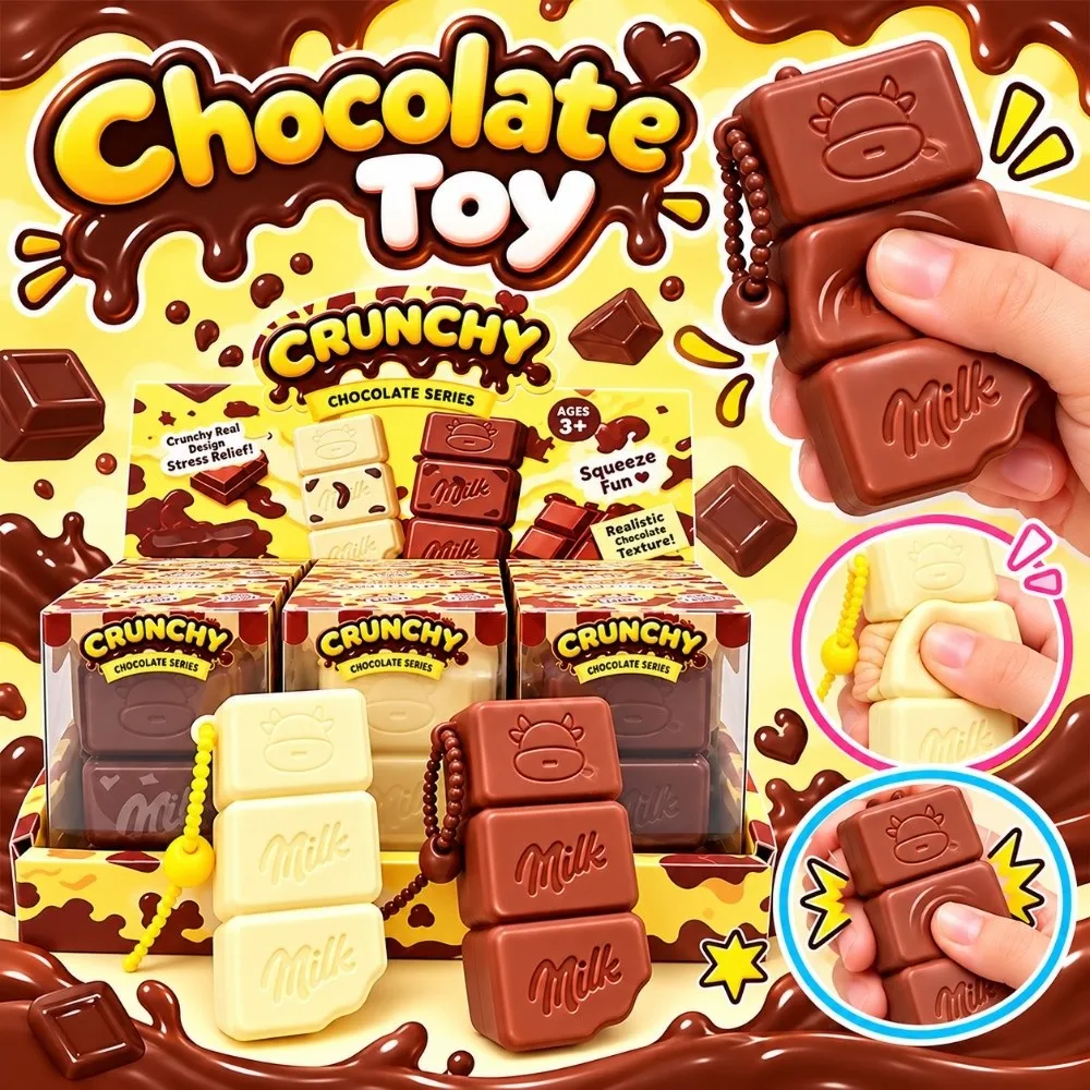 New Simulated Food Chocolate Squeeze Toy Slow Rebound PU Simulation Food Toy Hand Relaxation Stress Relief Fidget Toy Gift
