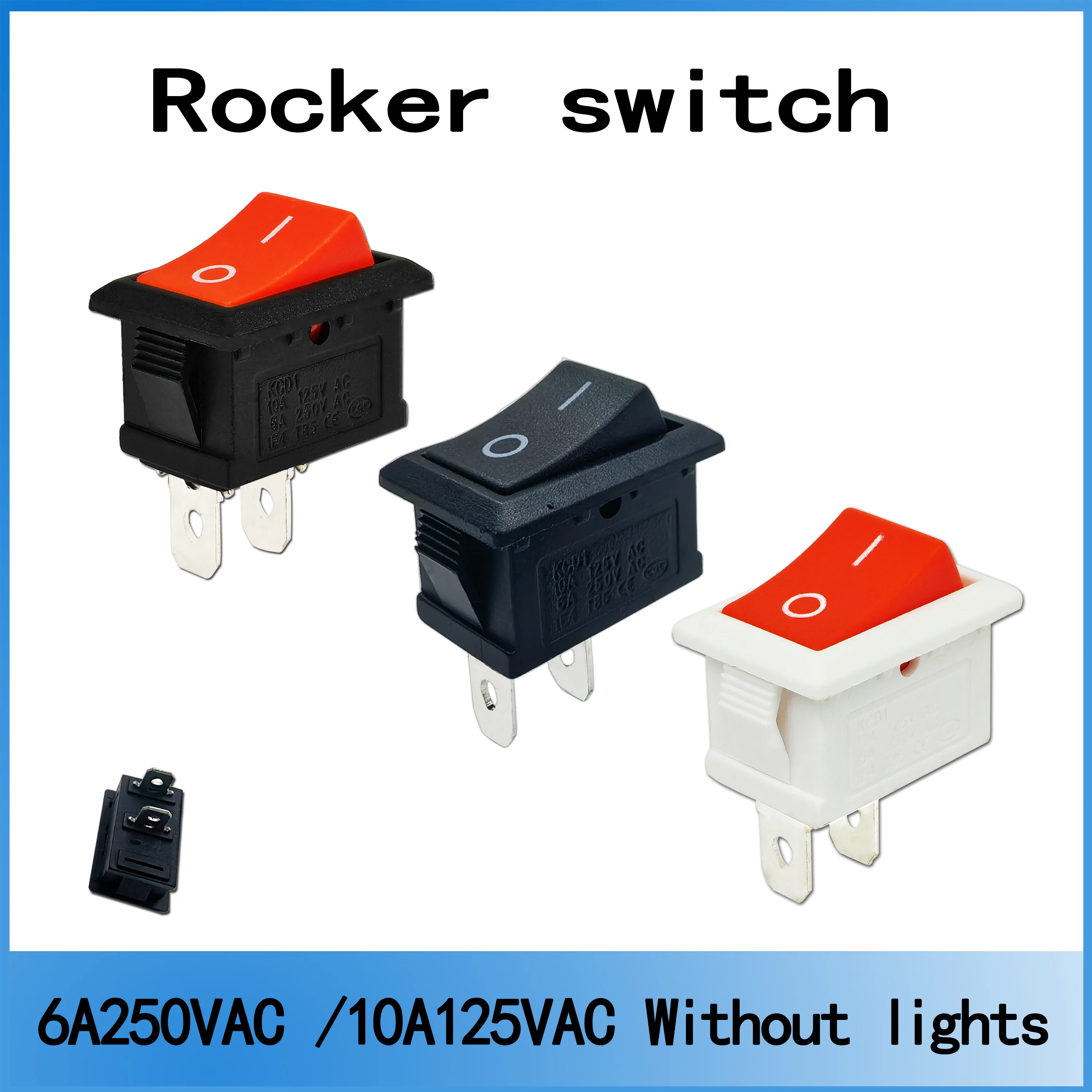 

5/20/100Pcs 2Pins KCD1 Electrical Power Boat Shape SPST ON-OFF KCD11 Rocker Switch Toggle Switch