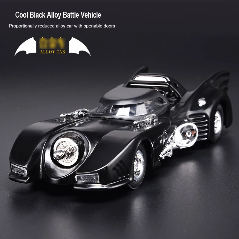 1: 36 バットカーモデル高シミュレーションダイキャストおもちゃ音と光プルバック車の装飾おもちゃ子供のためのギフト