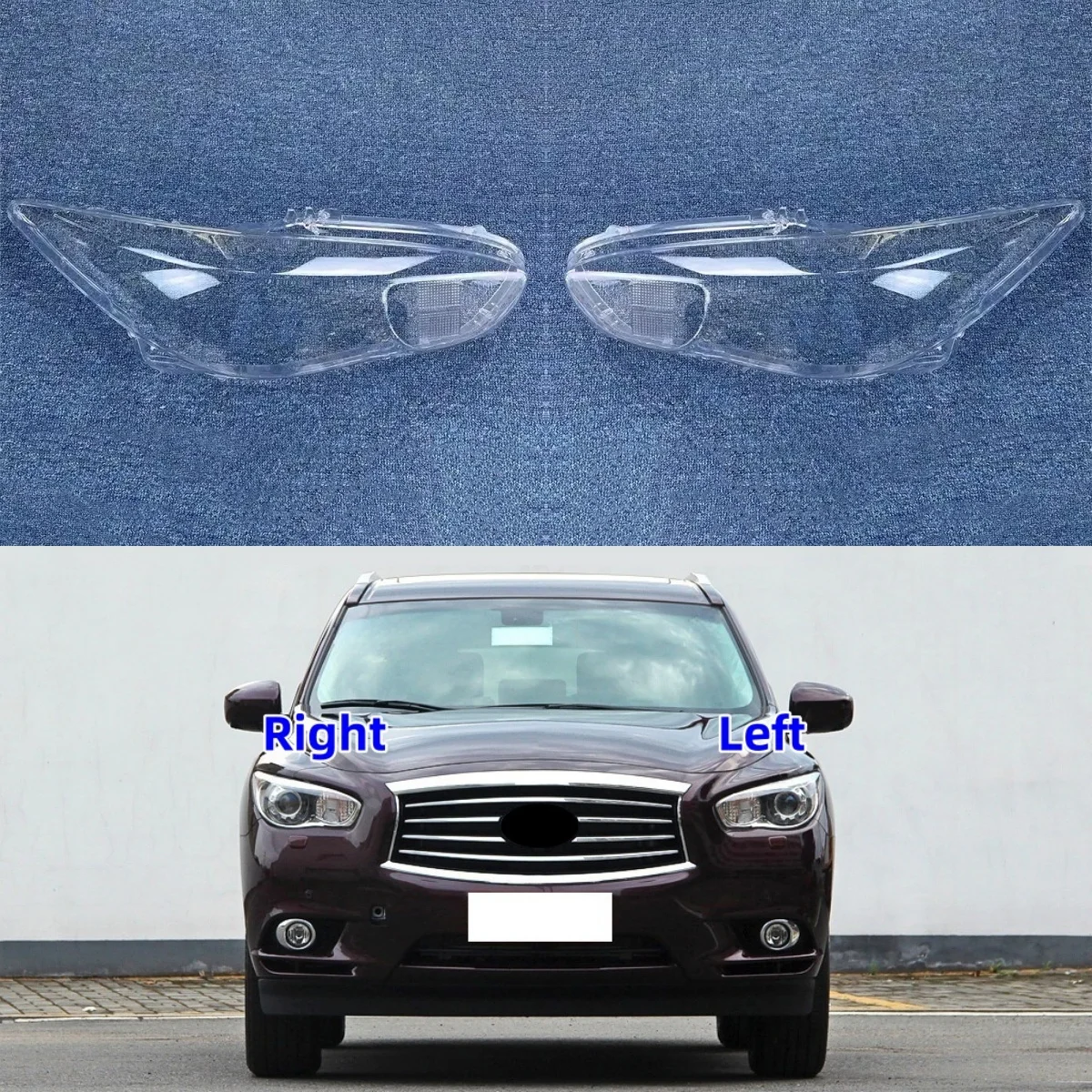 

For Infiniti QX60 2014 2015 Front Headlight Cover Transparent Lampshade Headlamp Shell Plexiglass Replace Original Lens