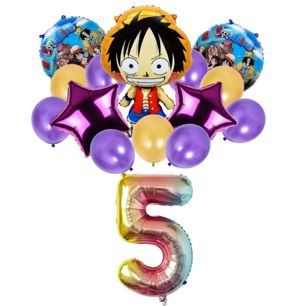ชุดลูกโป่งวันพีซ สำหรับเด็กชายและเด็กหญิง ตกแต่งงานปาร์ตี้ อนิเมะลูฟี่ ลูกโป่งตัวเลขวันเกิด ฟิกเกอร์น่ารัก ของเล่นเด็ก ของขวัญ