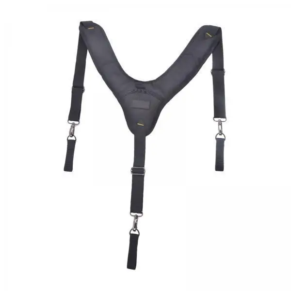 4x Work Suspenders 3 Loops Black Cushioned Padding Padded Suspenders for Men for