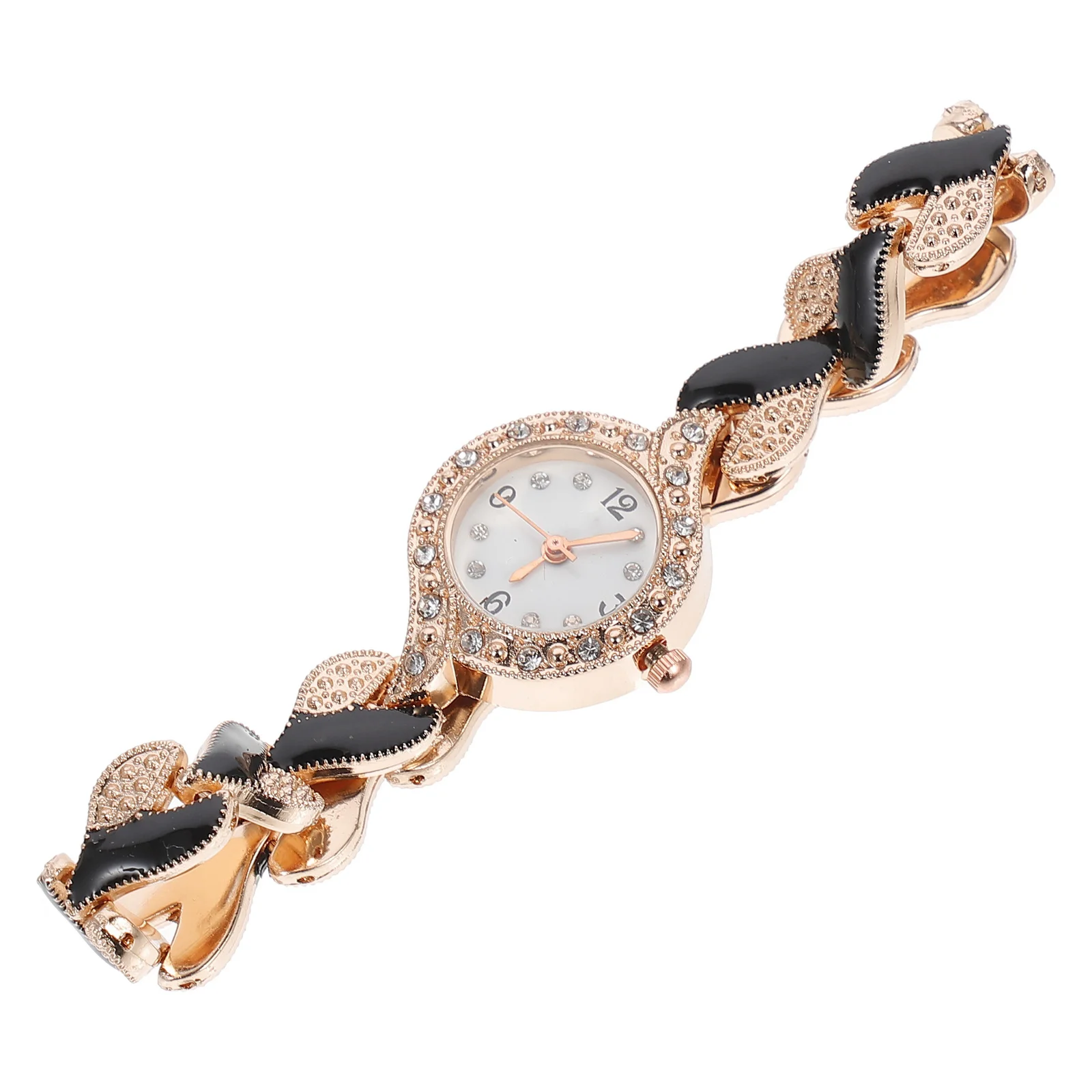 

Leaf Bracelet Watch Ladies Wrist Diamond Watches Women Alloy with Hands Elegant Man Fashion Analog