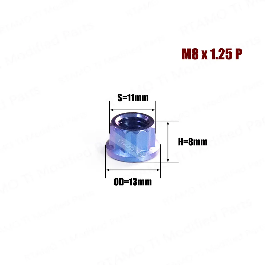 1 pz titanio 12PT dado forgiato a caldo M8/M10/M12 antifurto