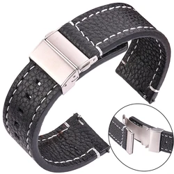 Soft Genuine Leather Watch Band Quick Release 18mm 20mm 22mm 24mm Unisex Cowhide Strap Available in Brown Black