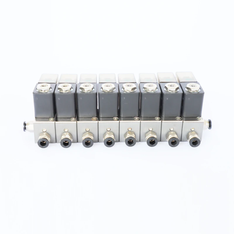 

Small air control normally closed valves in rows mini direct acting 12v 24v 3V1-06 1/8 3 way manifold solenoid valve price