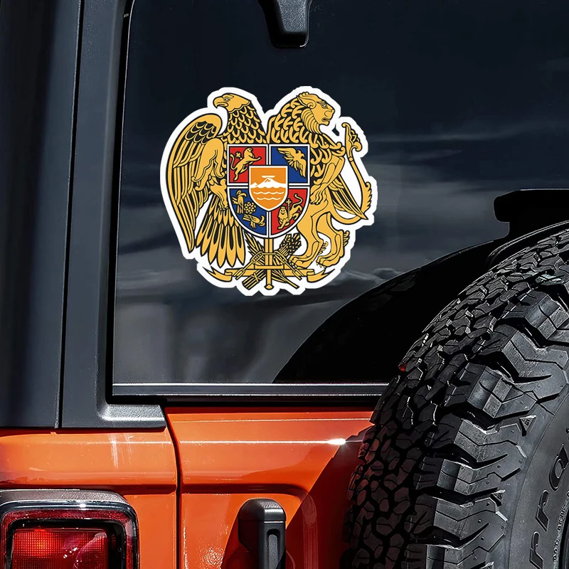 Armenian Coat of Arms Sticker Car Stickers Motorcycle Vinyl Decal Waterproof Windshield Auto Accessories #S90511