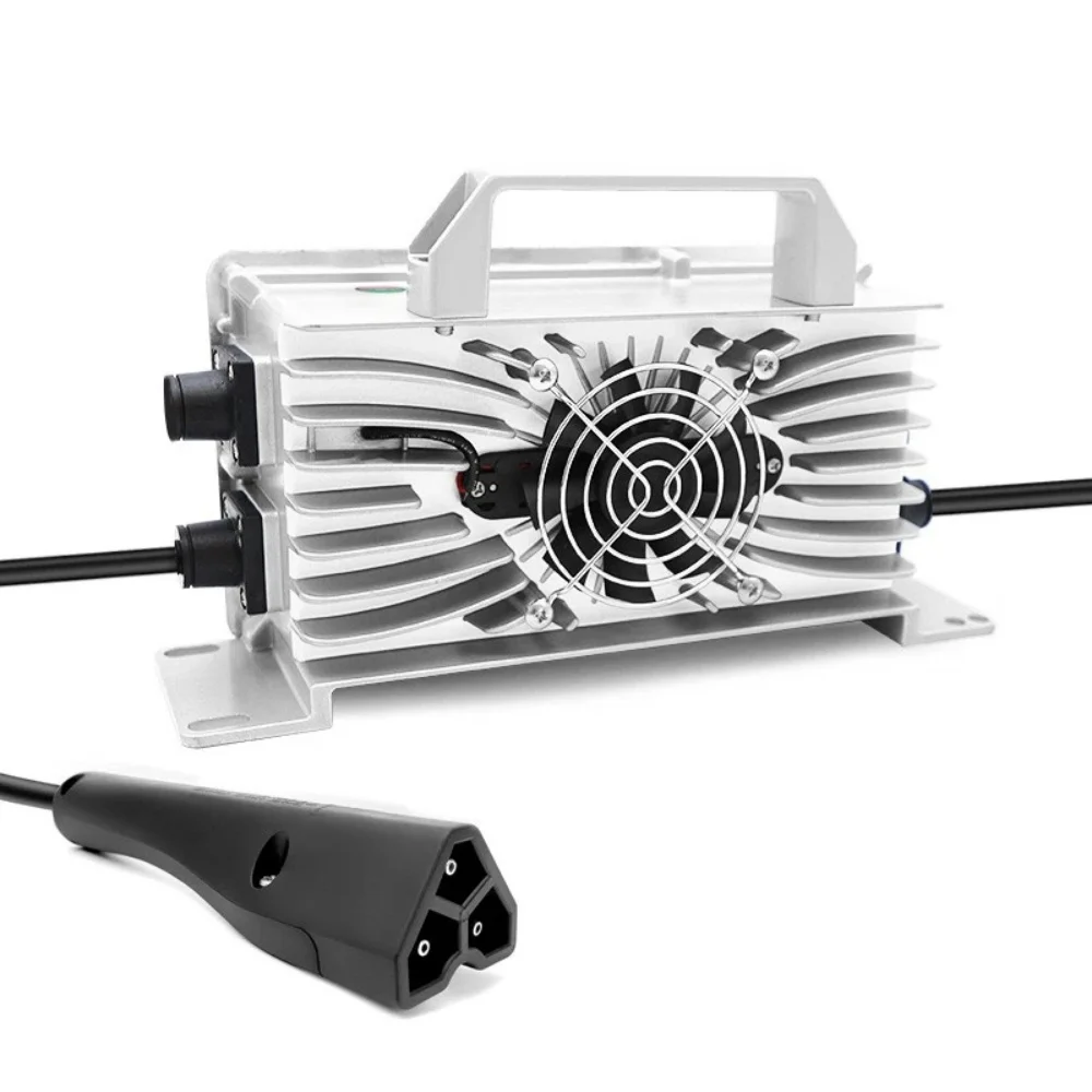 

Быстрое зарядное устройство для литиевых аккумуляторов гольф-каров 48В (58.4В) 25А с 3-контактным треугольным разъемом для EZGO RXV TXT